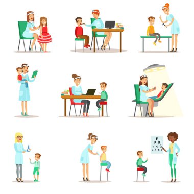 Çocuklar tıbbi Check-Up üzerinde 