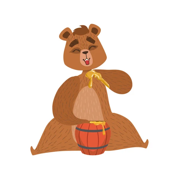 Medvěd hnědý holčičí kreslené — Stockový vektor