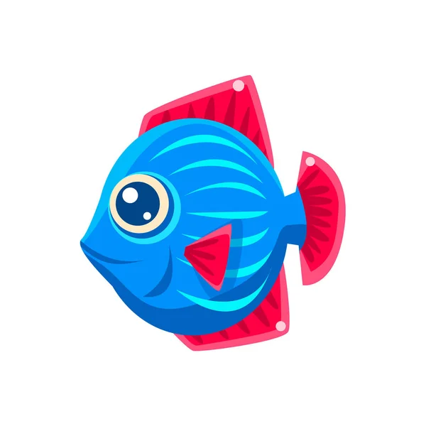 Personnage de bande dessinée de poisson bleu — Image vectorielle