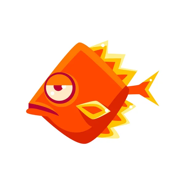 Orange Diamon Shaped Fish — Stock Vector