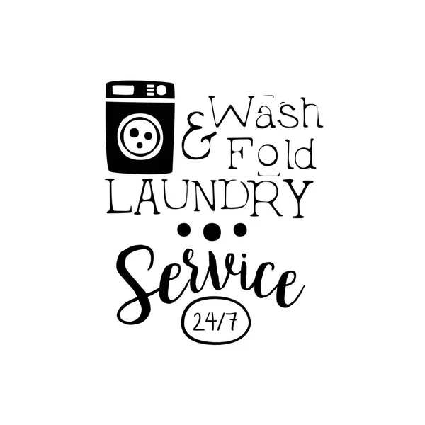 Signo blanco y negro para la lavandería — Vector de stock