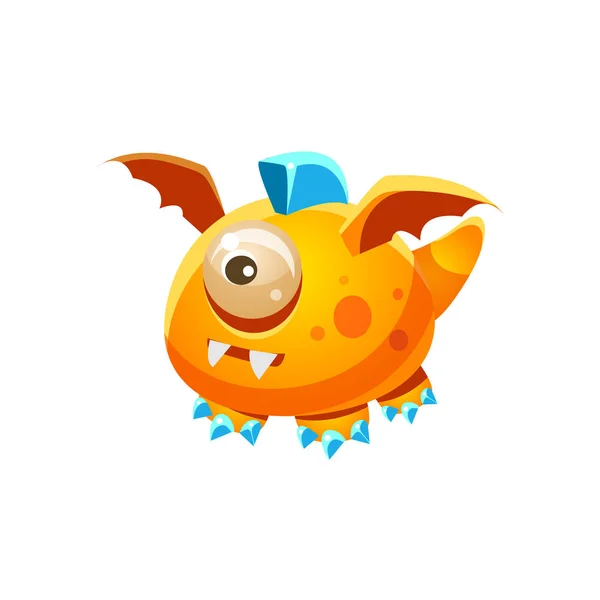 Orange Fantastic Friendly Pet Dragon — Stock Vector