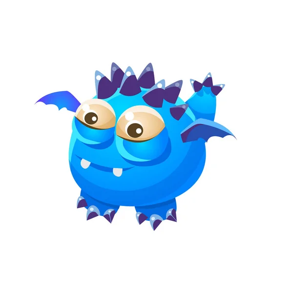 Blue Spiky Fantástico animal de estimação amigável — Vetor de Stock
