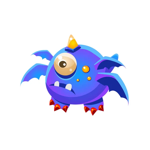Azul Fantástico amigable mascota — Vector de stock