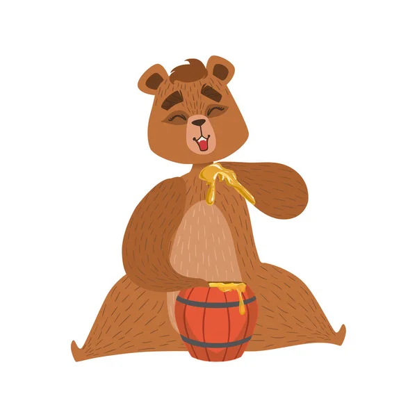 Girly Cartoon Brown Bear Stock Vector