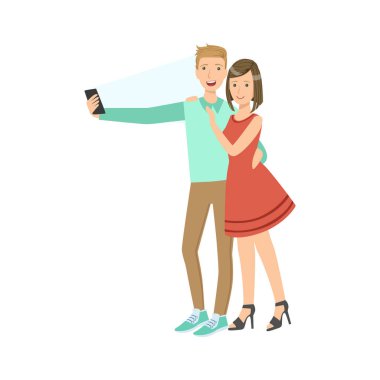 Fotoğraf kamera çizim ile fotoğraf çekmeye Çift