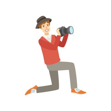 Fotoğraf kamera çizim ile fotoğraf çekmek adam turizm