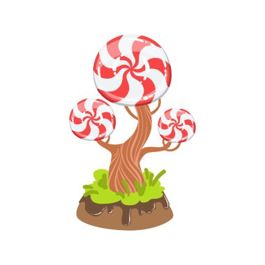 Sert şeker çift girdap deseni ağaç fantezi Şeker Diyarı tatlı yatay eleman ile