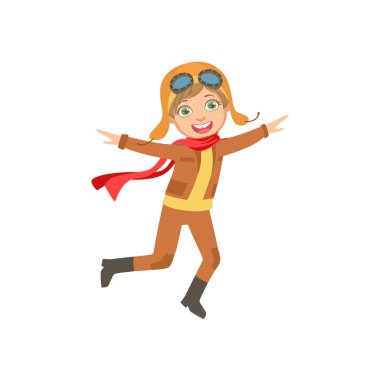 Vintage Pilot deri kıyafet pilot kollarını hayal uçak Oyunu oynarken küçük çocuk sensin kanatları