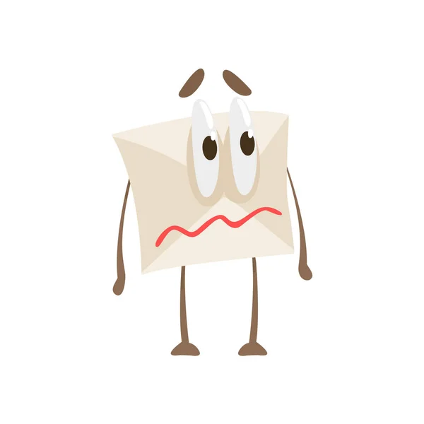Trillende lippen gehumaniseerd brief papier omhullen Cartoon karakter Emoji illustratie — Stockvector