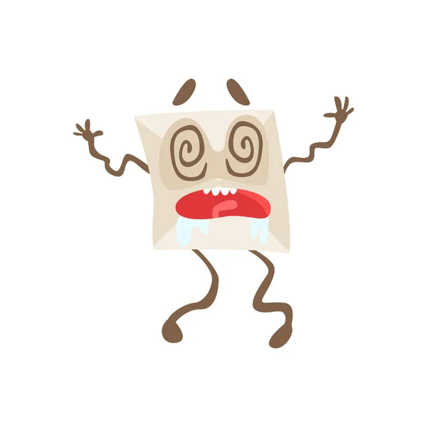 Étourdissements lettre humanisée papier enveloppe personnage de bande dessinée Emoji Illustration — Image vectorielle
