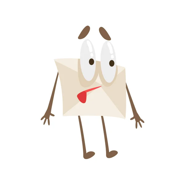 Arrêter humanisé lettre papier enveloppe caricature personnage Emoji Illustration — Image vectorielle