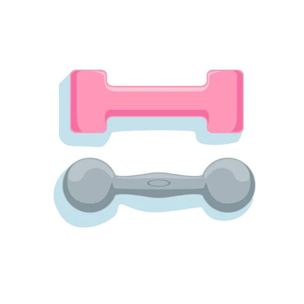 Two Girly Color Dumbbells For Arms Exercises Vector Illustration From The Fitness Essentials Collection — Stock Vector