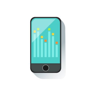 Grafik çalışma alanı Araçları'nın mavi ekran Office çalışan Resepsiyon öğe parçası ve sabit nesneleri kümesi ile smarphone