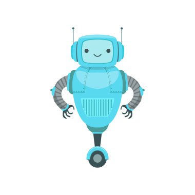 Mavi dostu Android Robot karakter iki anten vektör karikatür çizim ile