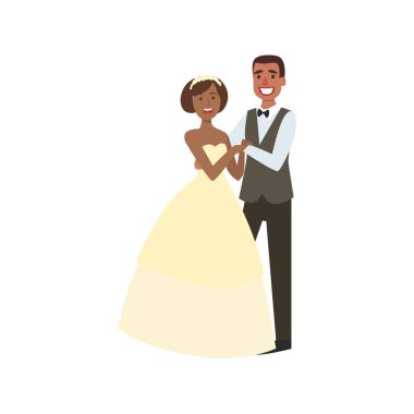 Gelin ve damat yeni evli çift geleneksel gelinlik siyah ve gülümseyen ve fotoğraf için poz uygun