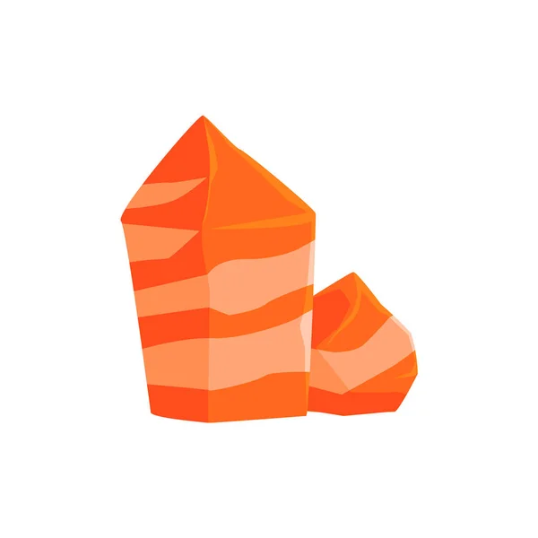 Élément isolé de roche en forme de cristal orange de conception de paysage forestier à des fins d'aménagement paysager de jeu flash — Image vectorielle