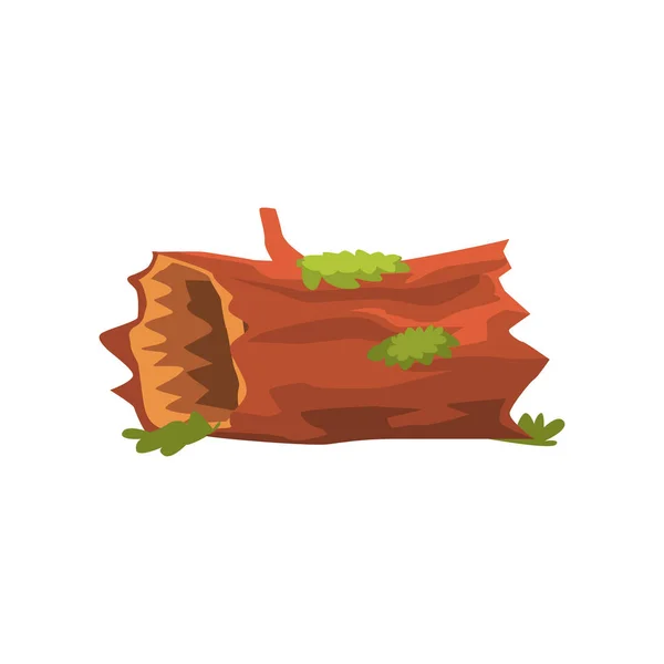 Moldering Swamp Log geïsoleerd Element van het ontwerp van het landschap van het bos voor het modelleren doeleinden flitsspel — Stockvector