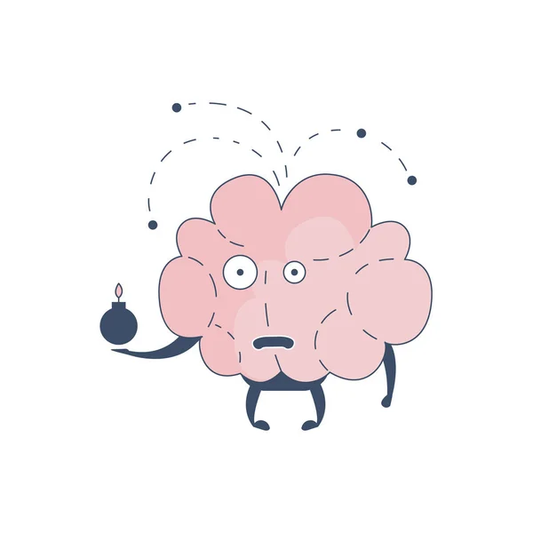 Mózgu wybuchające komiks znaków reprezentujących intelekt i intelektualnych ilustracja płaskie wektor kreskówka ludzki umysł — Wektor stockowy