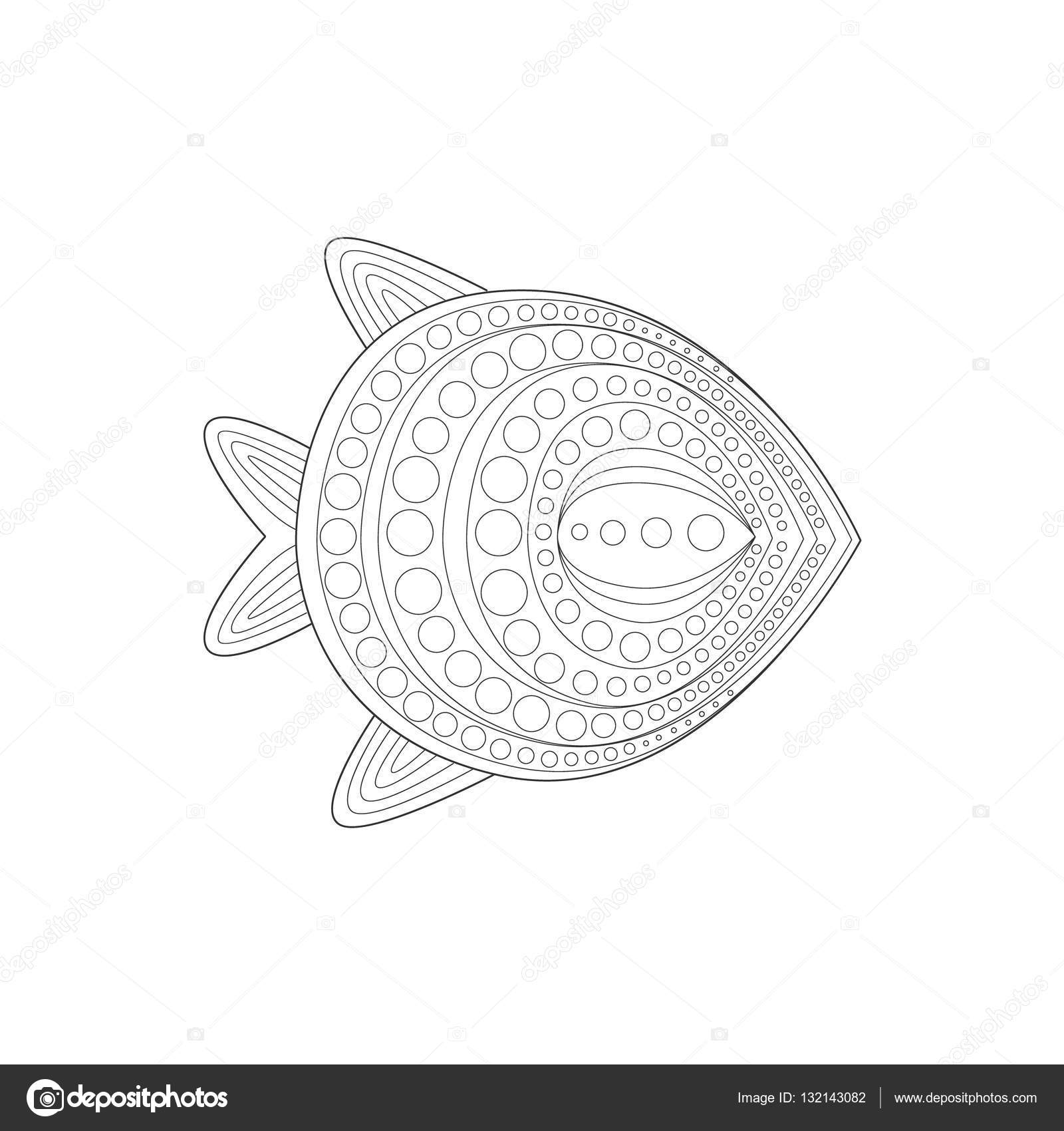 Plat chaud eau Fidh mer Nature sous marine adulte noir et blanc Zentangle Illustration du livre   colorier