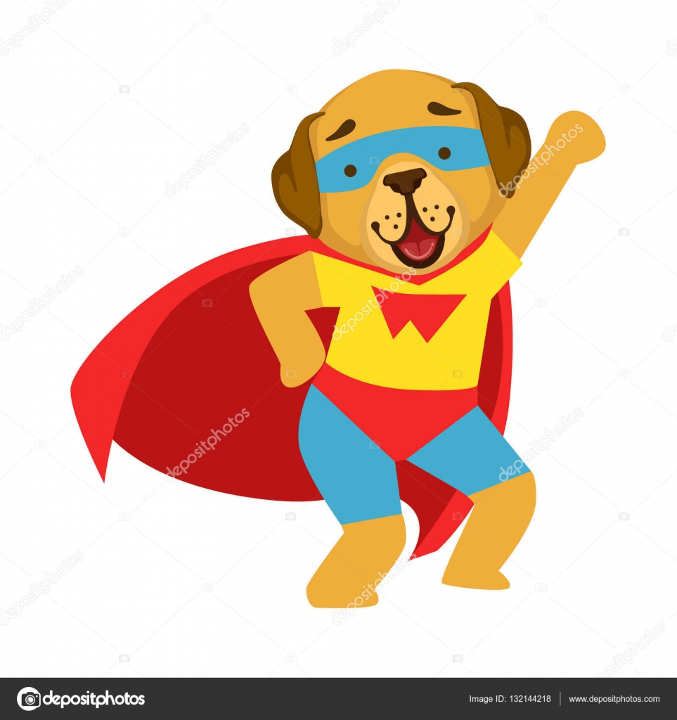 Hund Tier verkleidet als Superheld mit einem Umhang Comic maskierte