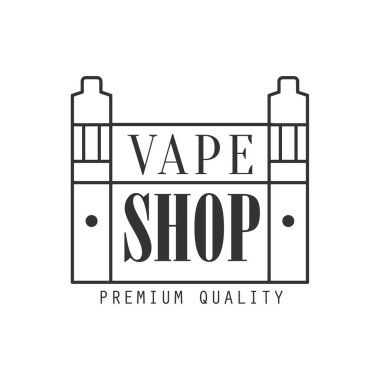 Vape Shoping Premium Kalite Vapers Club tek renkli pul vektör tasarım şablonu duman A yer