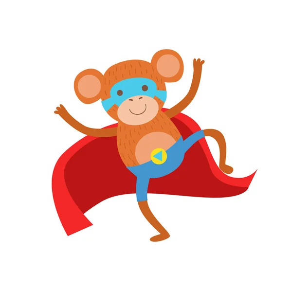 Macaco animal vestido como super-herói com um personagem Vigilante mascarado cabo Comic —  Vetores de Stock