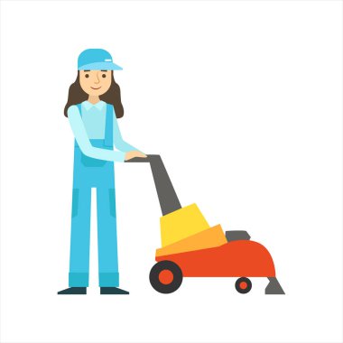 High-Tech Hoover kullanarak, hizmet Professional temiz üniforma evde temizlik Temizlik Womoan