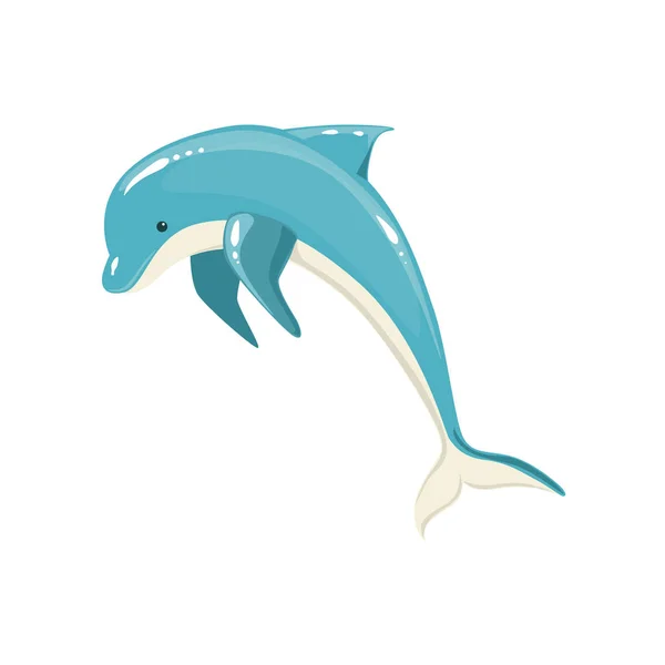 Μπλε ρινοδέλφινο πηδά για ψυχαγωγικά σόου, ρεαλιστική υδρόβιων θηλαστικών του φορέα σχεδίασης — Διανυσματικό Αρχείο