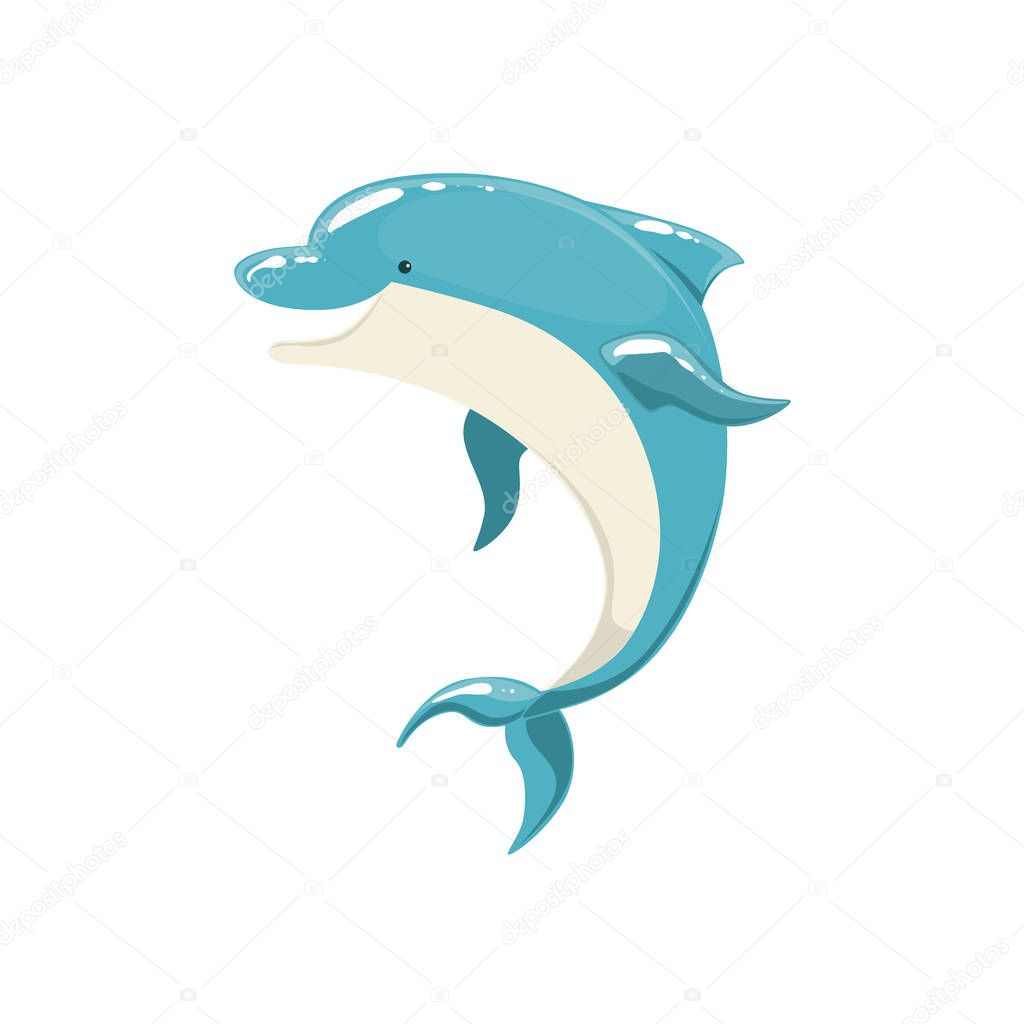 Blue Bottlenose Dolphin Jumping For Entertainment Show, Realistic