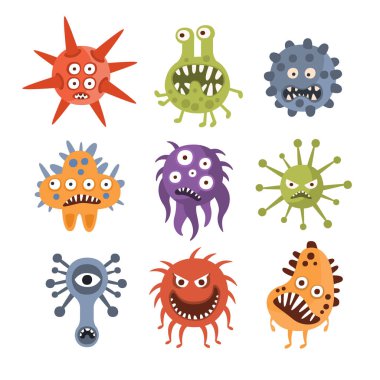 Agresif fantastik canavar mikroorganizmaların ayarla