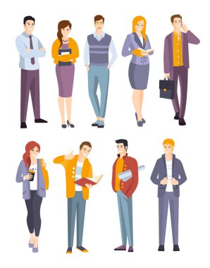 Genç profesyonel kendine güvenen insanlar kümesi