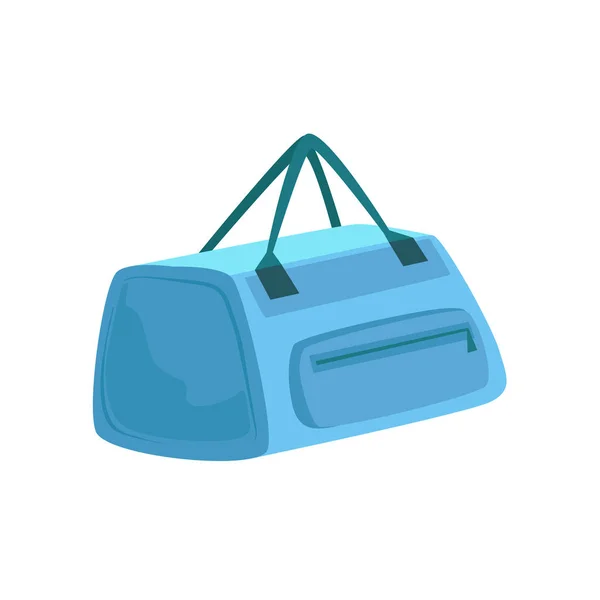 Liten blå sportiga handväska med två handtag objekt från bagage väska tecknad samling av tillbehör — Stock vektor