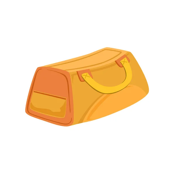 Bolso deportivo amarillo y beige Artículo de la colección de dibujos animados del bolso del equipaje de los accesorios — Archivo Imágenes Vectoriales