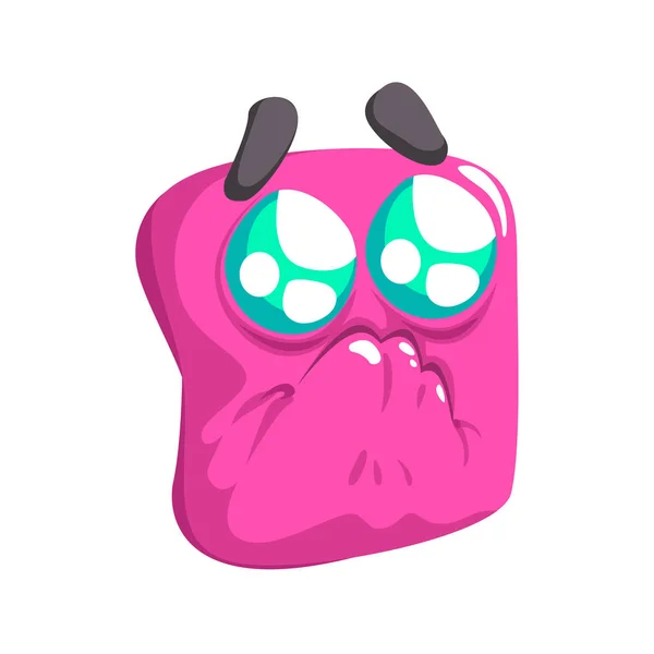 Επαιτεία ροζ Emoji γελοιογραφία πλατεία αστείο πρόσωπο συναισθηματική διάνυσμα πολύχρωμο απομονωμένες αυτοκόλλητο — Διανυσματικό Αρχείο