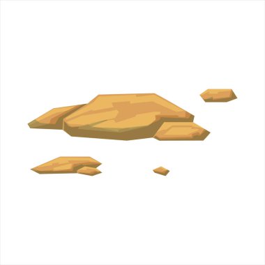 Küçük düz sarı taş doğal peyzaj tasarım öğesi, sahne Oluşturucu peyzaj doğanın bir parçası