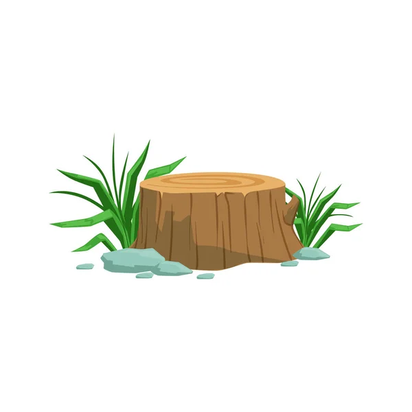 Freshly Cyt Stump Elemento de diseño de paisaje natural, parte del paisaje en la naturaleza Paisajismo Constructor — Archivo Imágenes Vectoriales