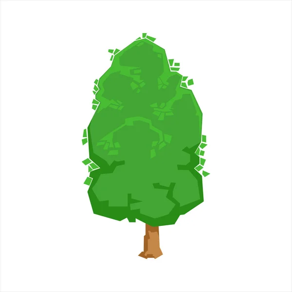 Green Oak Tree Woods Natural Landscape Design Elemento, parte da paisagem na natureza Construtor de paisagismo —  Vetores de Stock