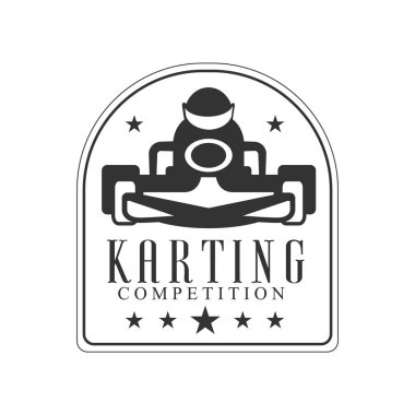 Karting kulübü yarış siyah ve beyaz Logo tasarım şablonu ile Kart siluet Rider