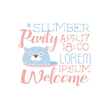 Kız gibi pijama partisi davetiyesi kartı şablonu pijama pijama gecelik pijama partisi için terlik davet çocuklarla