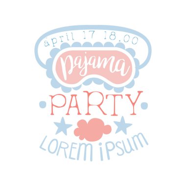 Kız gibi pijama partisi davetiyesi kartı şablonu uyku çocuklar pijama pijama gecelik pijama partisi için davet maskesi ile