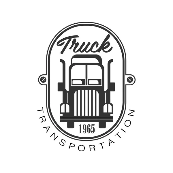 Plaque avec vis Camions lourds Company Club Logo noir et blanc Modèle de conception — Image vectorielle