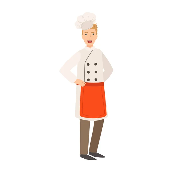 Restaurant Chef Cook, Part Of Happy People And Their Professions Collection Of Vector Characters — Stock Vector