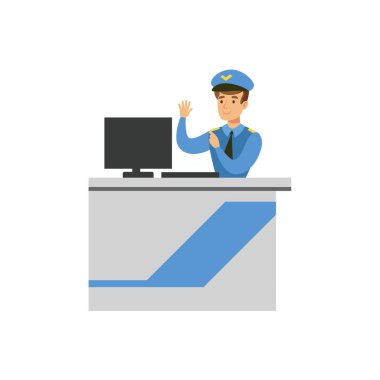 Gümrük memuru Bagaj güvenlik taraması, Havaalanı ve uçak yolculuğu parçası izleme vektör çizimler dizi sahneleri ile ilgili