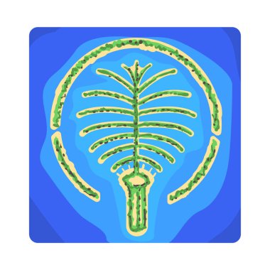 Palmiye Adası ünlü turistik cazibe Birleşik Arap Emirlikleri. Arapça ülkenin geleneksel turizm sembolü