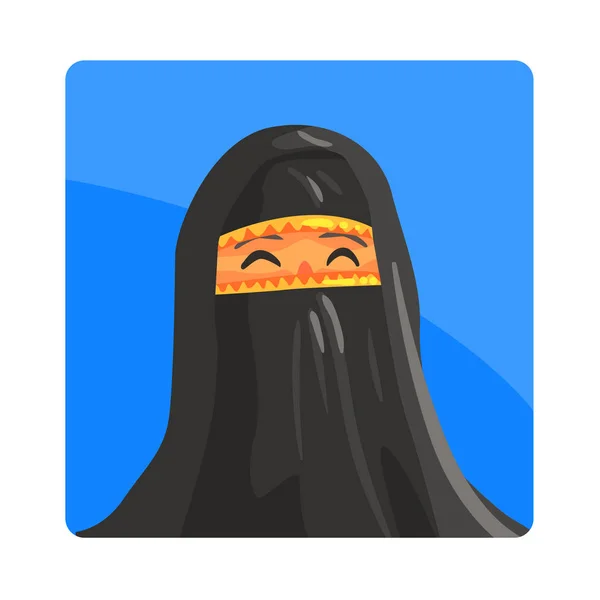Kvinna i Niquab berömd turistisk attraktion av Förenade Arabemiraten. Traditionella turism Symbol för arabiska land — Stock vektor