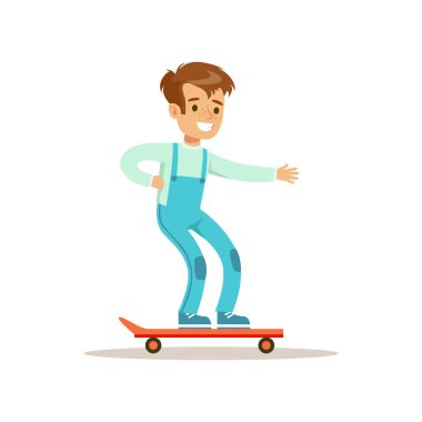 Klasik davranış illüstrasyon çocuk kaykay, geleneksel erkek çocuk rolü üzerinde beklenen