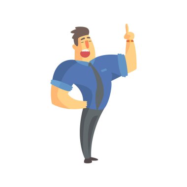 İşadamı üst Yöneticisi ders, Office iş durum illüstrasyon kısa kollu gömlekli