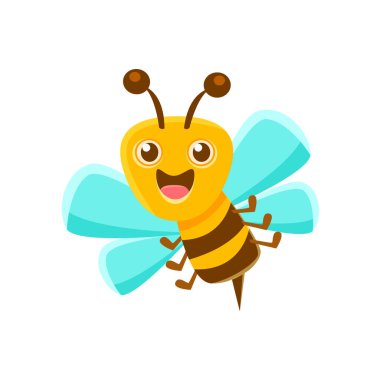 Mutlu arı orta hava Sting, doğal bal üretimi ile ilgili karton illüstrasyon