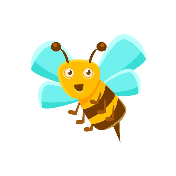 Bee Sting a légi mosolyogva, természetes méz termeléssel kapcsolatos karton illusztráció — Stock Vector